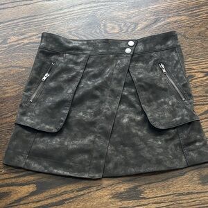 Stylish Black Mini wrap skirt with Zipper Pockets